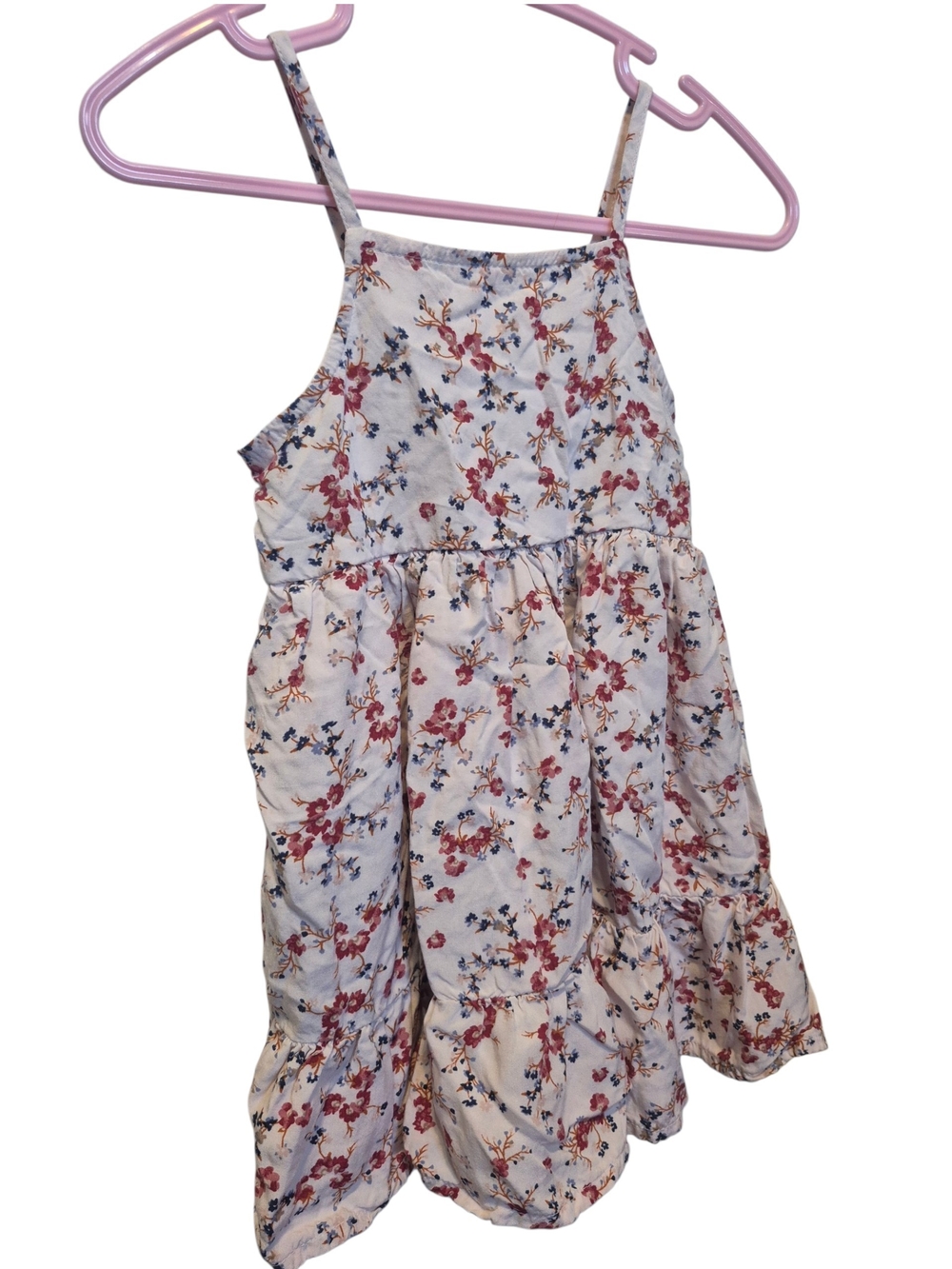 Old Navy Cream Floral Halter Sundress with Red and Blue Flowers